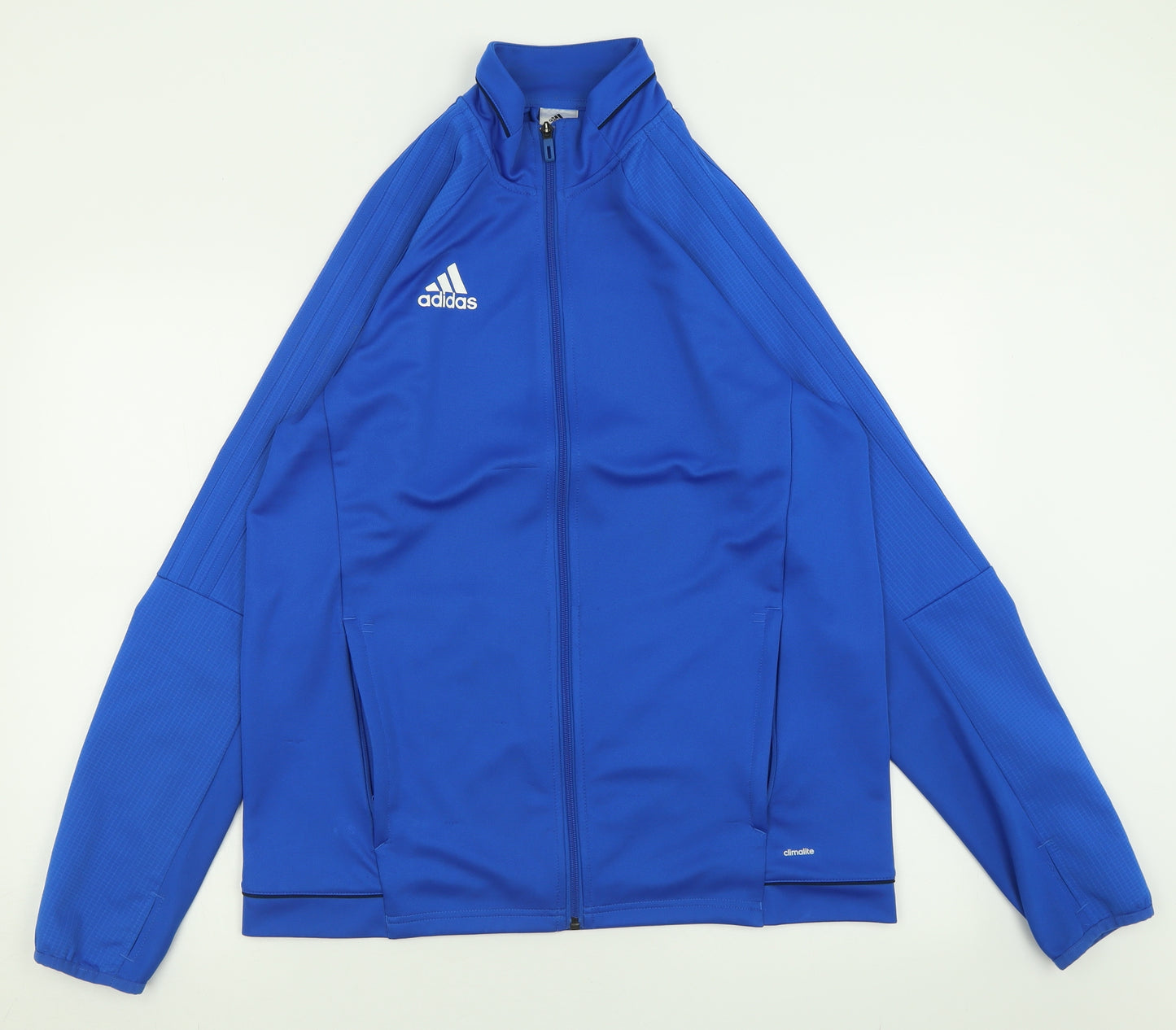 adidas Mens Blue  Polyester Full Zip Sweatshirt Size L