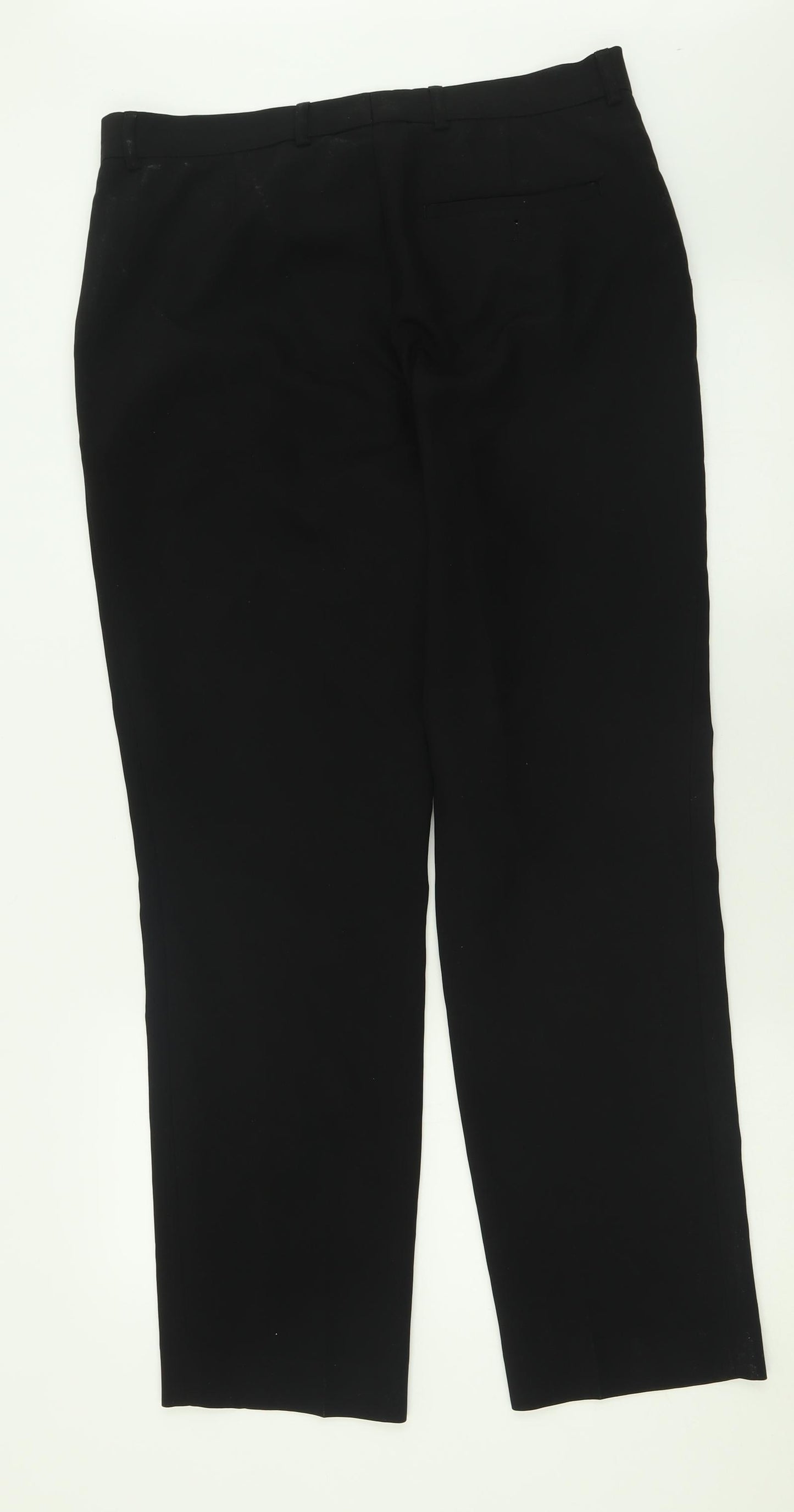 Matalan Mens Black  Polyester Trousers  Size 34 L31 in Regular Button