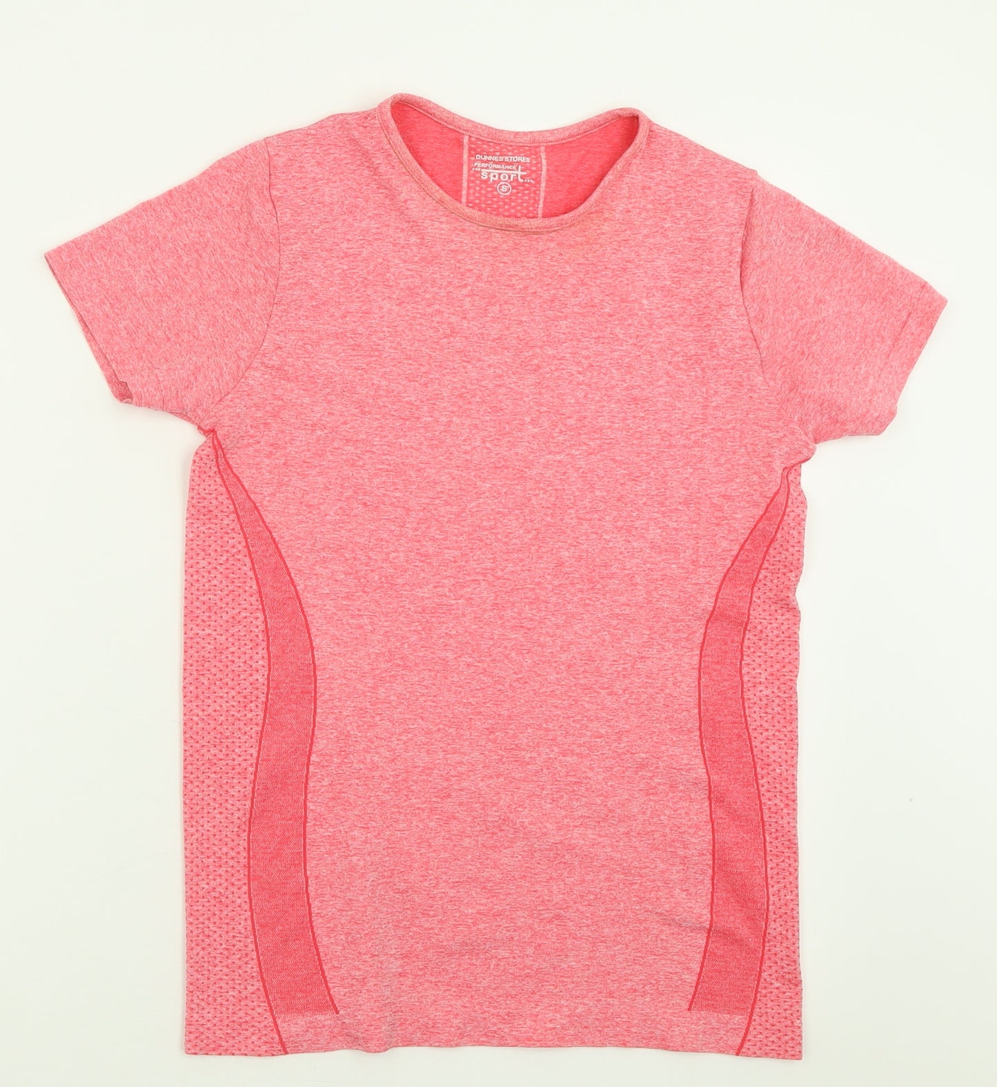 Dunnes Stores Womens Pink  Polyester Basic T-Shirt Size S Crew Neck Pullover