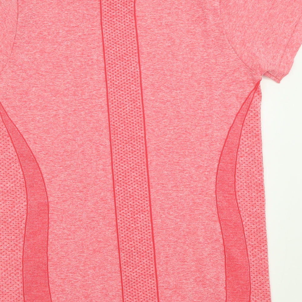 Dunnes Stores Womens Pink  Polyester Basic T-Shirt Size S Crew Neck Pullover