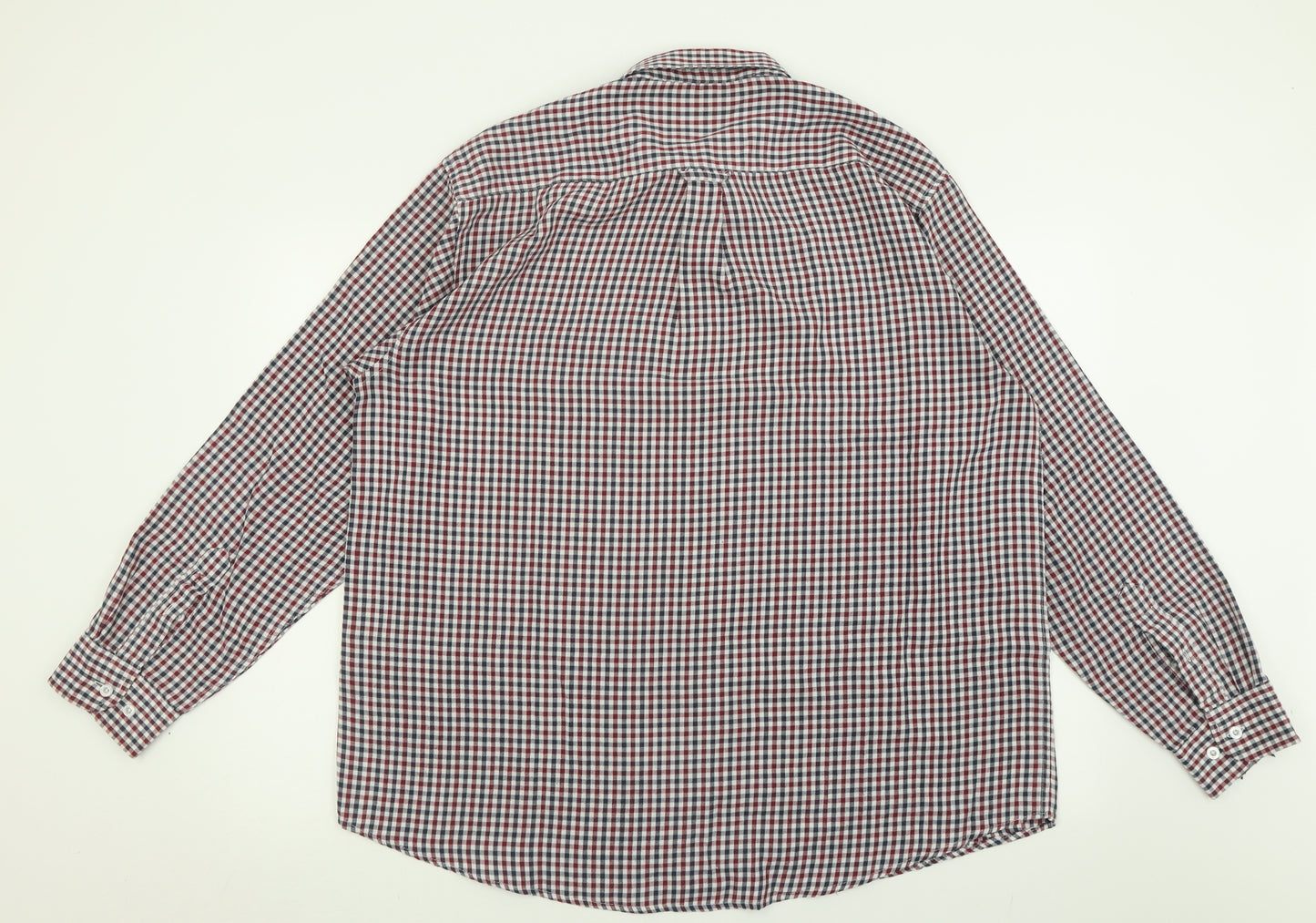 James pringle  Mens Red Plaid Polyester  Button-Up Size XL Collared Button