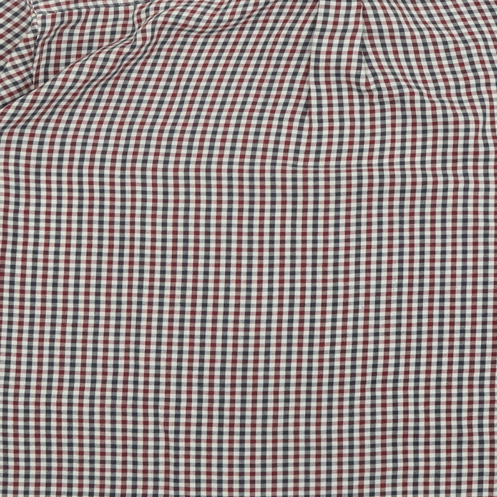 James pringle  Mens Red Plaid Polyester  Button-Up Size XL Collared Button