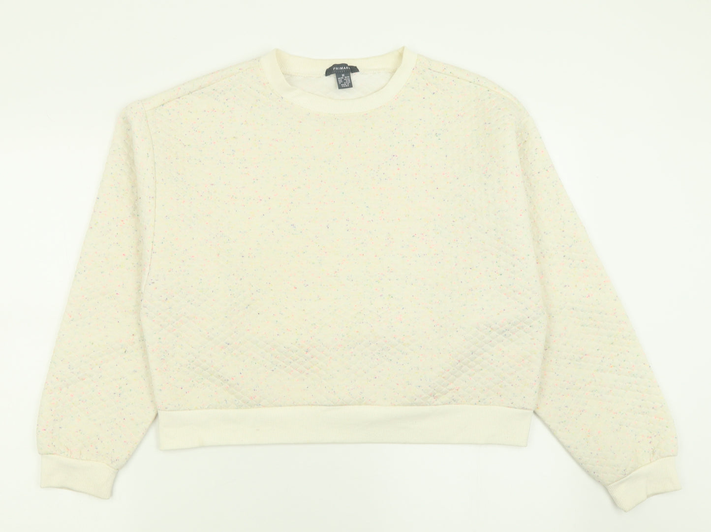 Primark Womens Ivory  Cotton Pullover Sweatshirt Size M  Pullover