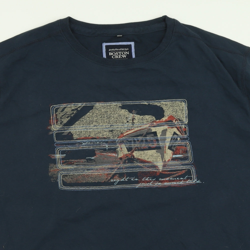 George Mens Blue  Cotton  T-Shirt Size 3XL Crew Neck