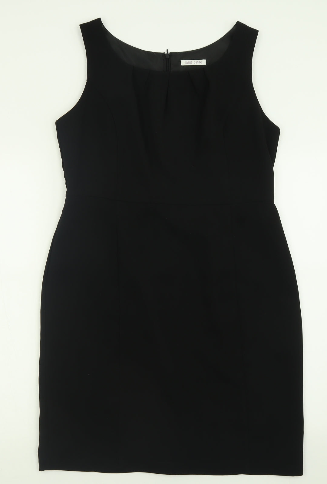 Marks and Spencer Womens Black  Polyester A-Line  Size 14  Crew Neck Zip