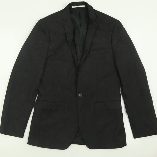 Moss London Mens Grey  Polyester Jacket Suit Jacket Size 34