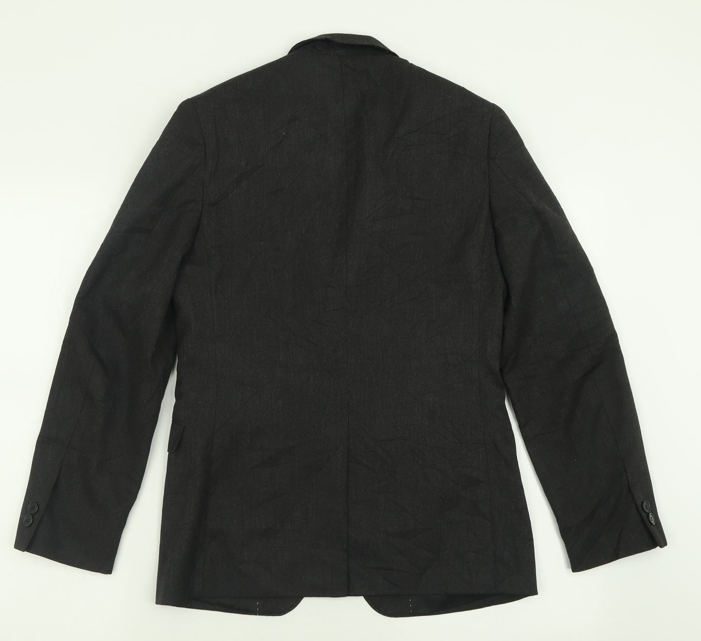 Moss London Mens Grey  Polyester Jacket Suit Jacket Size 34
