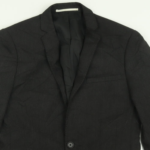 Moss London Mens Grey  Polyester Jacket Suit Jacket Size 34