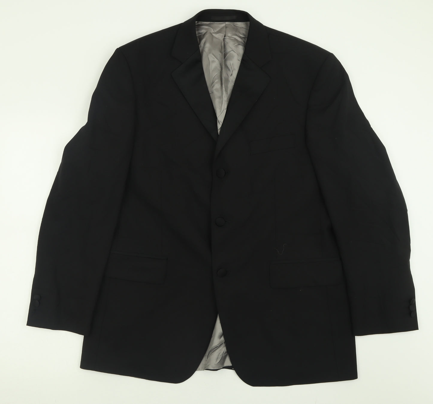 Sovereign Code Mens Black  Polyester Jacket Suit Jacket Size 42