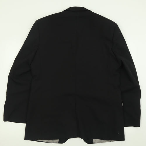 Sovereign Code Mens Black  Polyester Jacket Suit Jacket Size 42