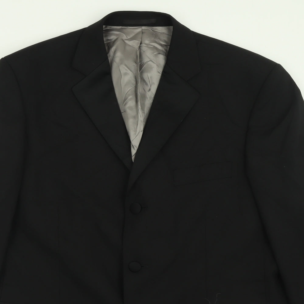 Sovereign Code Mens Black  Polyester Jacket Suit Jacket Size 42