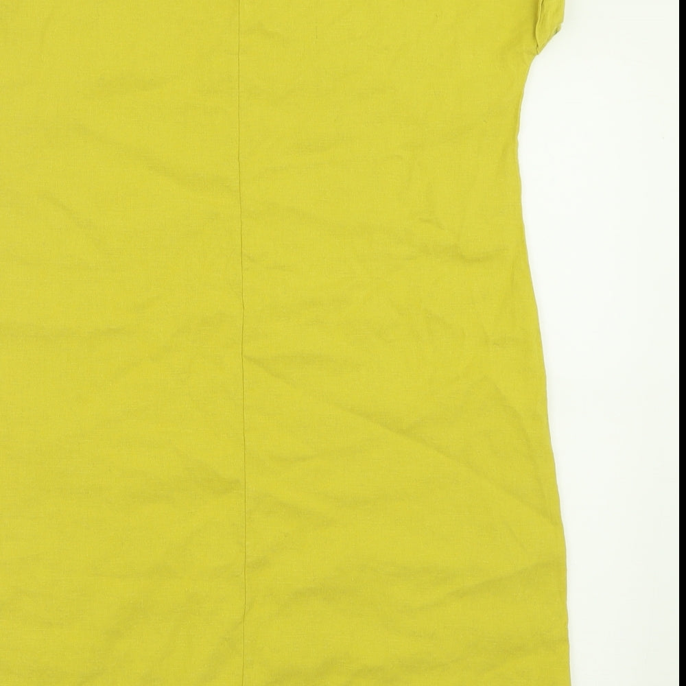 Principles Womens Yellow  Viscose A-Line  Size 10  V-Neck Pullover