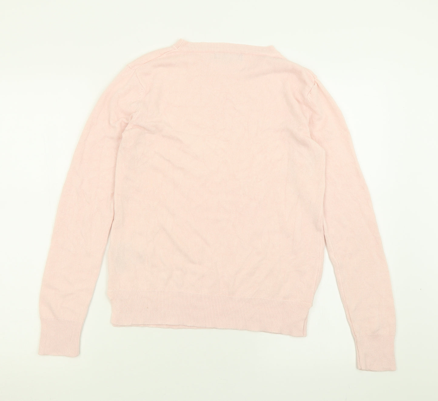 Marks and Spencer Womens Pink Crew Neck  Acrylic Pullover Jumper Size 10