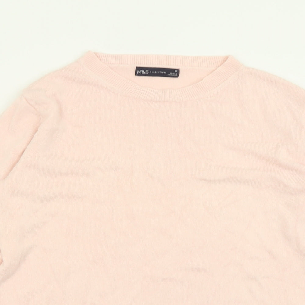 Marks and Spencer Womens Pink Crew Neck  Acrylic Pullover Jumper Size 10
