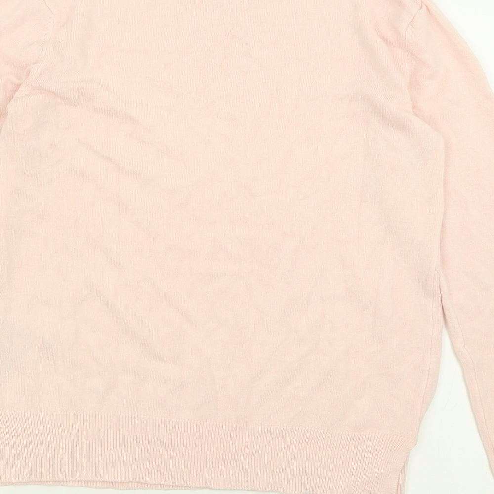 Marks and Spencer Womens Pink Crew Neck  Acrylic Pullover Jumper Size 10
