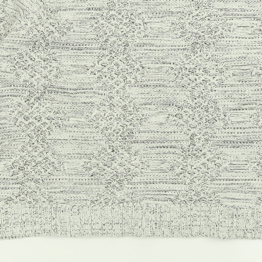 Roots Womens Grey Crew Neck  Acrylic Pullover Jumper Size L