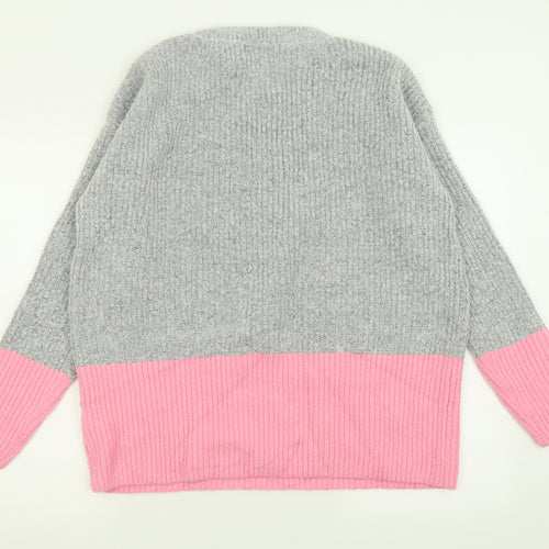 Primark Womens Grey Crew Neck  Acrylic Pullover Jumper Size L