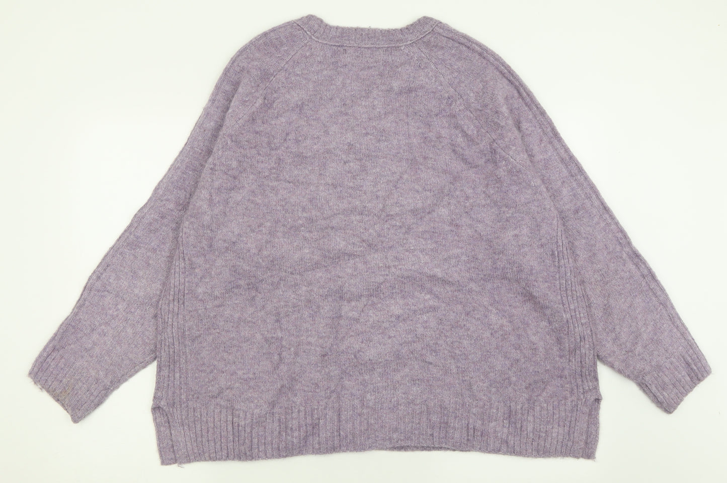 Marks and Spencer Womens Purple Crew Neck  Acrylic Pullover Jumper Size XL