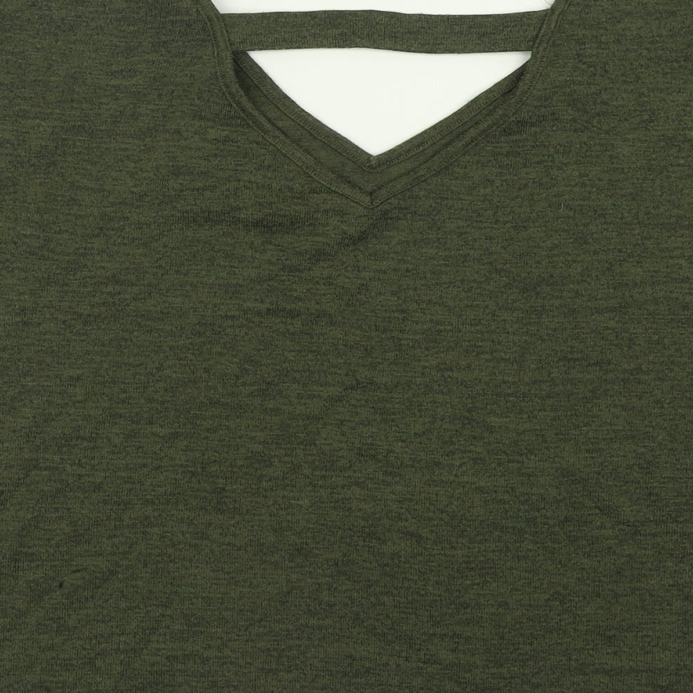 Primark Womens Green  Polyester Basic T-Shirt Size 8 Crew Neck