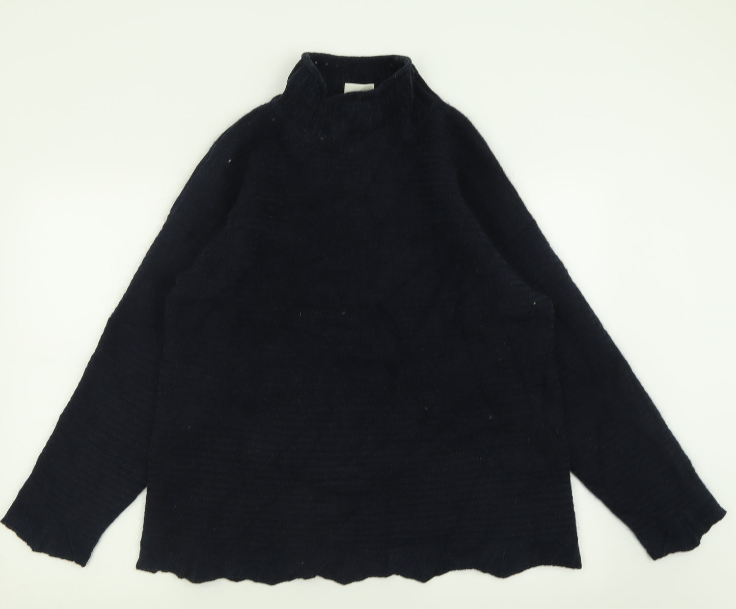 Laura Ashley Womens Blue High Neck  Acrylic Pullover Jumper Size XL