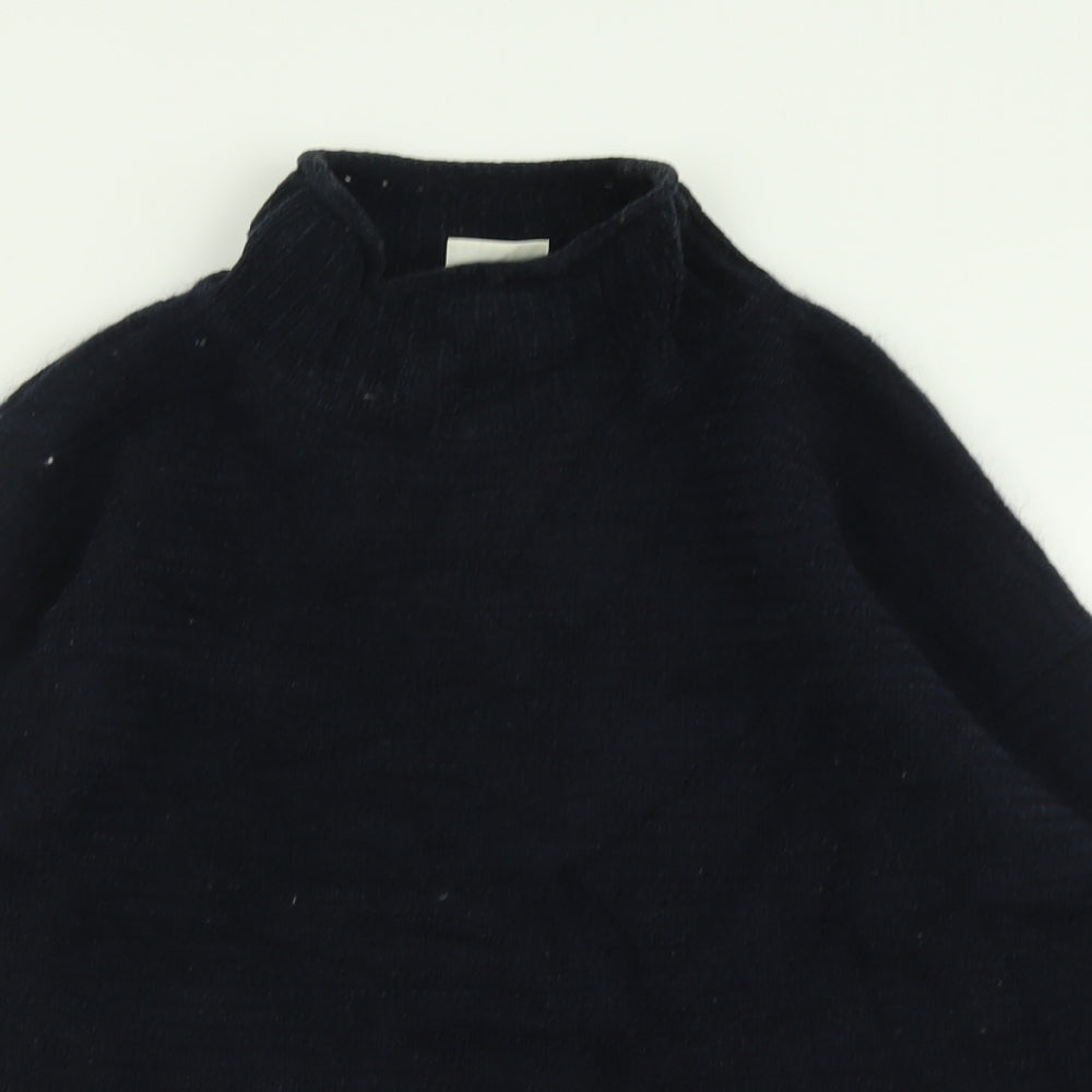 Laura Ashley Womens Blue High Neck  Acrylic Pullover Jumper Size XL