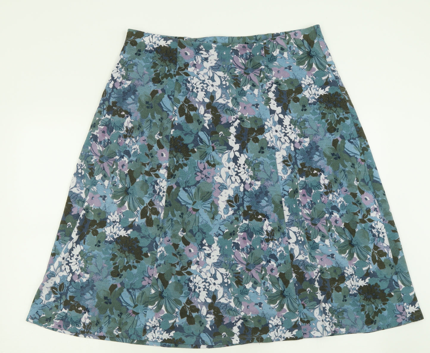 Honor Milburn Womens Blue Floral Polyester A-Line Skirt Size 18