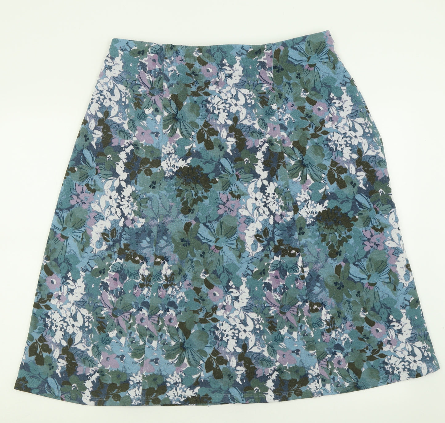 Honor Milburn Womens Blue Floral Polyester A-Line Skirt Size 18
