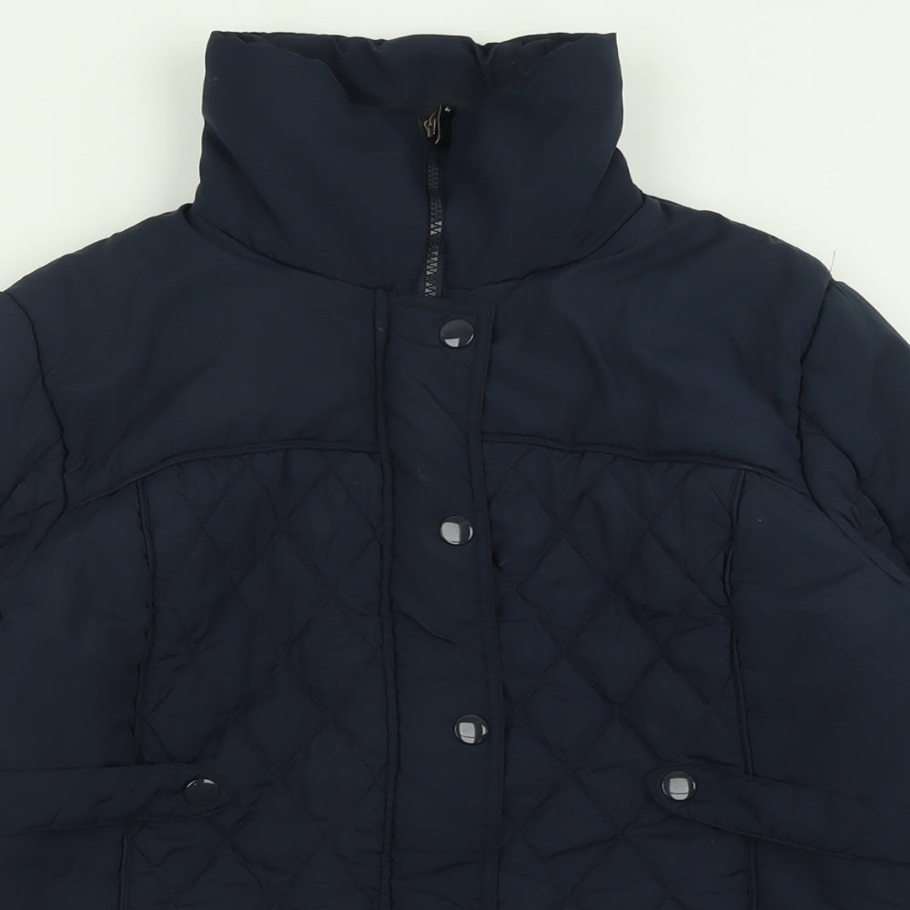 Jessica Graaf Womens Blue   Quilted Coat Size XL  Zip
