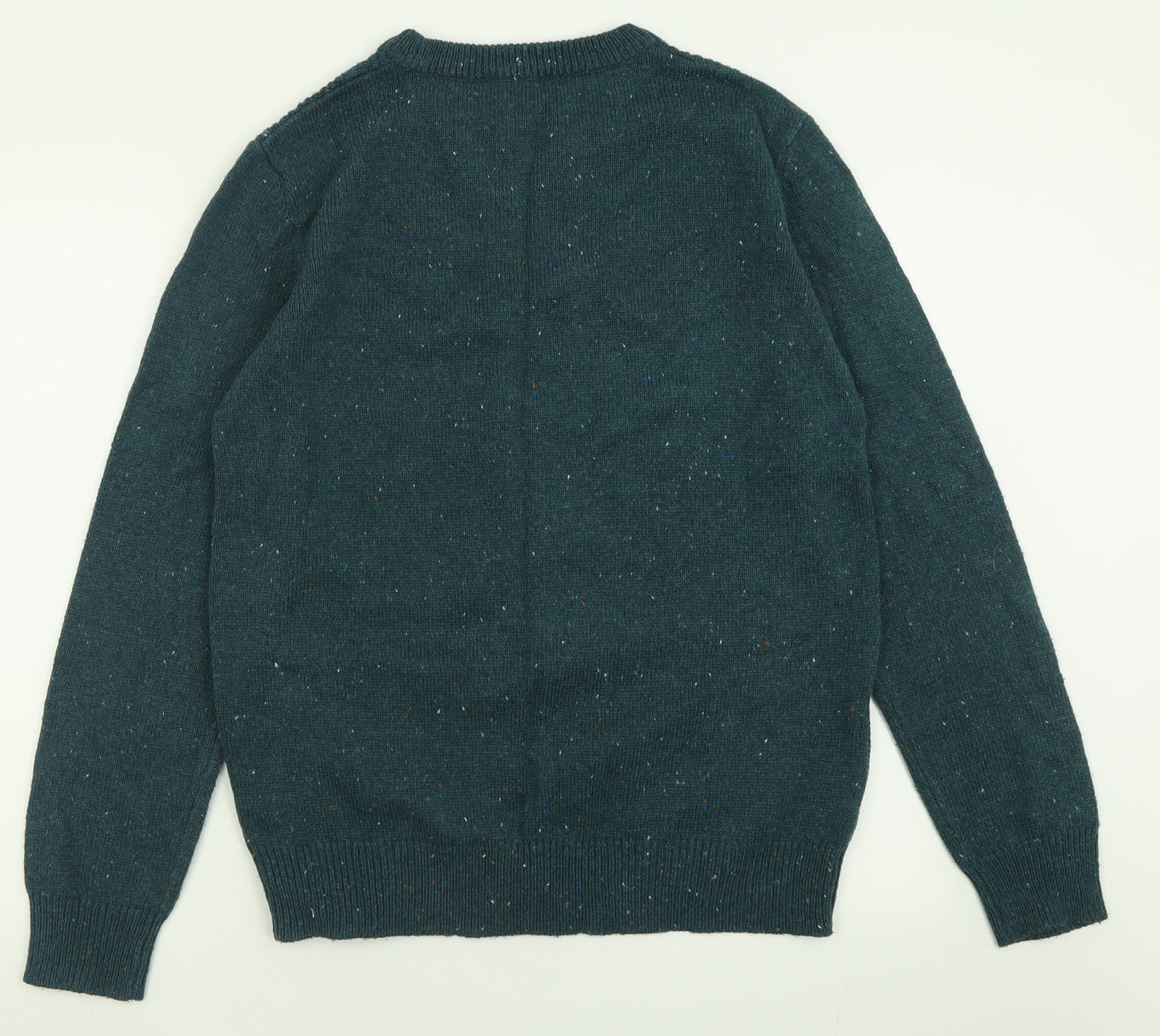 George Mens Green Crew Neck  Acrylic Pullover Jumper Size M