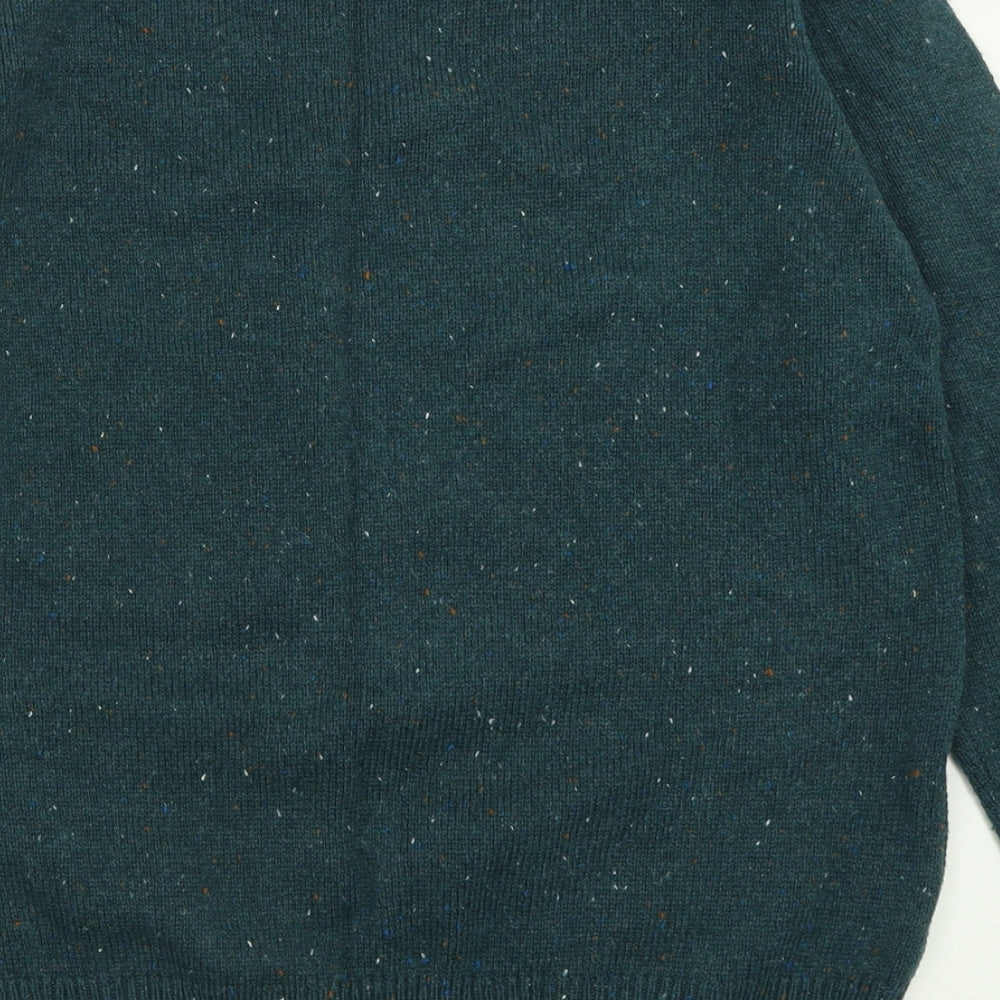 George Mens Green Crew Neck  Acrylic Pullover Jumper Size M