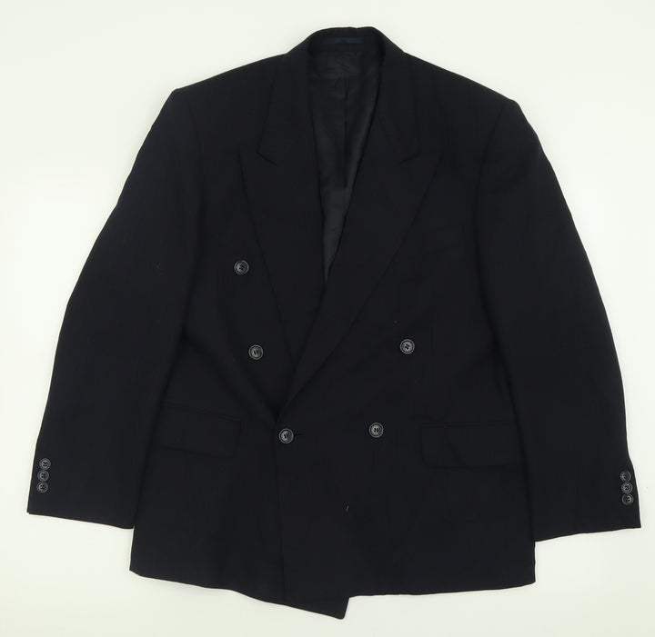 Piere Cardin Mens Blue Striped Wool Jacket Suit Jacket Size 38