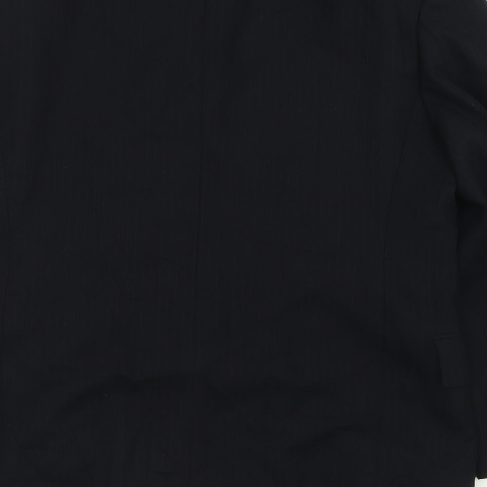 Piere Cardin Mens Blue Striped Wool Jacket Suit Jacket Size 38