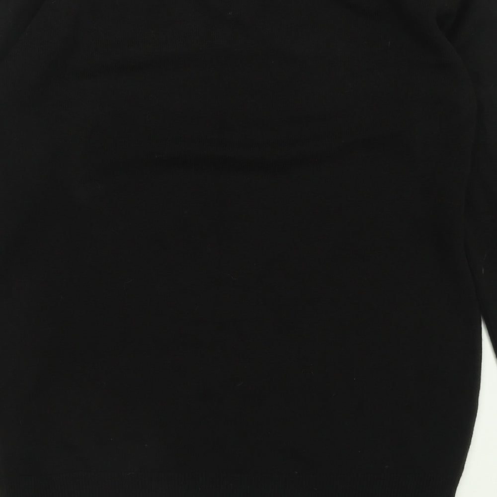 Cedar Wood State Mens Black V-Neck  Acrylic Pullover Jumper Size XS