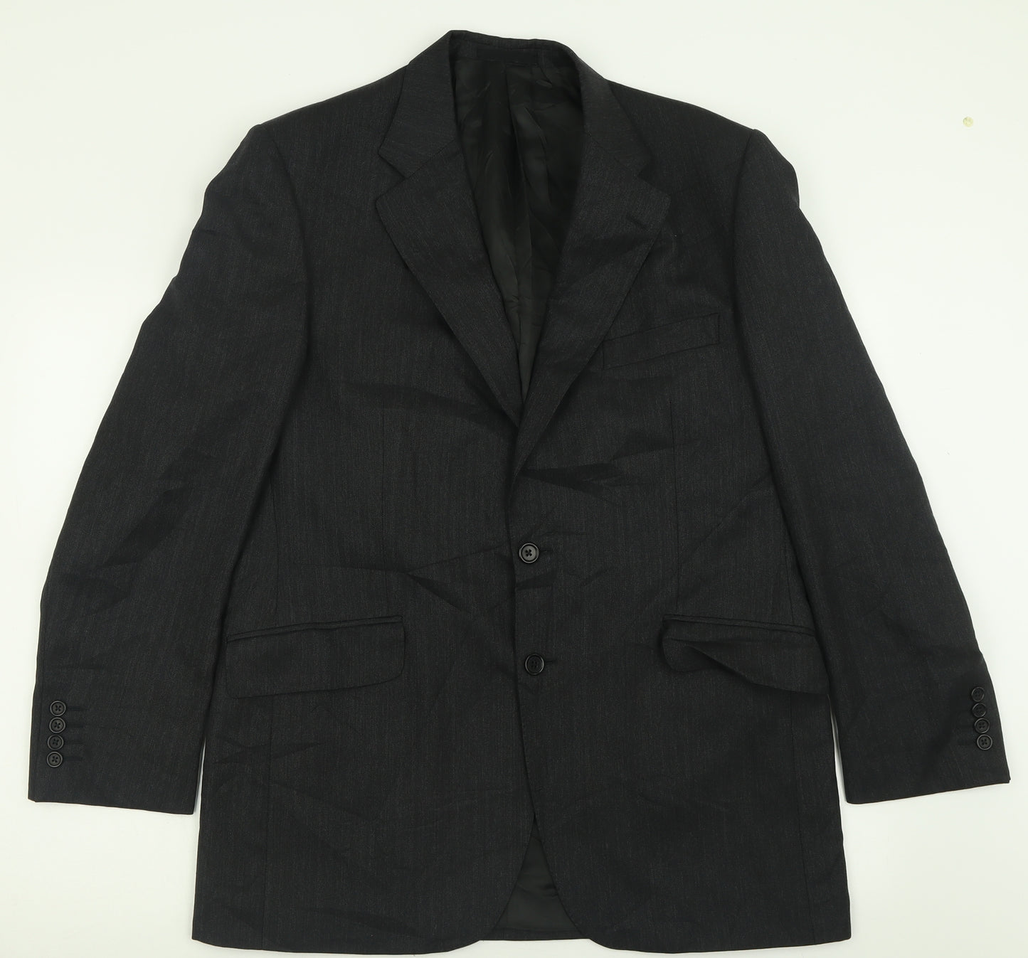 Aquascutum  Mens Black  Wool Jacket Suit Jacket Size 42