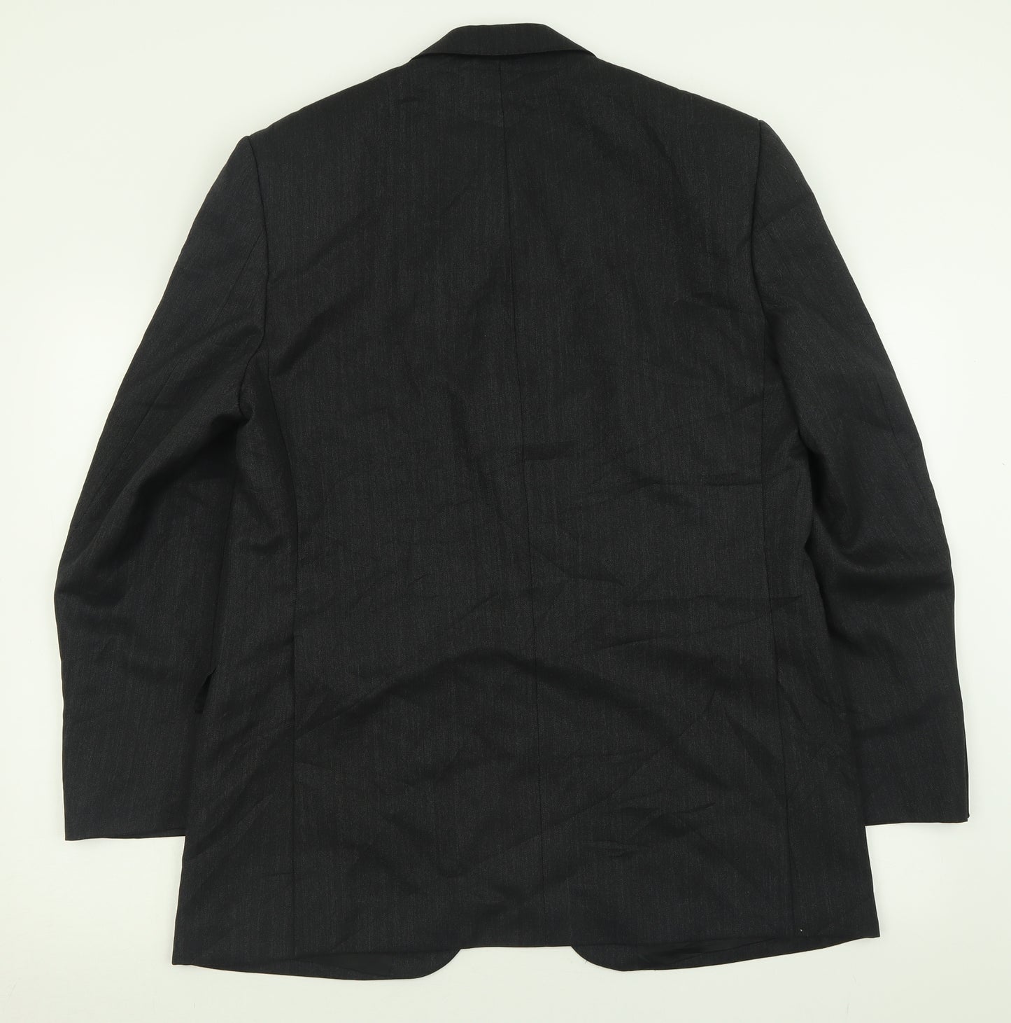 Aquascutum  Mens Black  Wool Jacket Suit Jacket Size 42