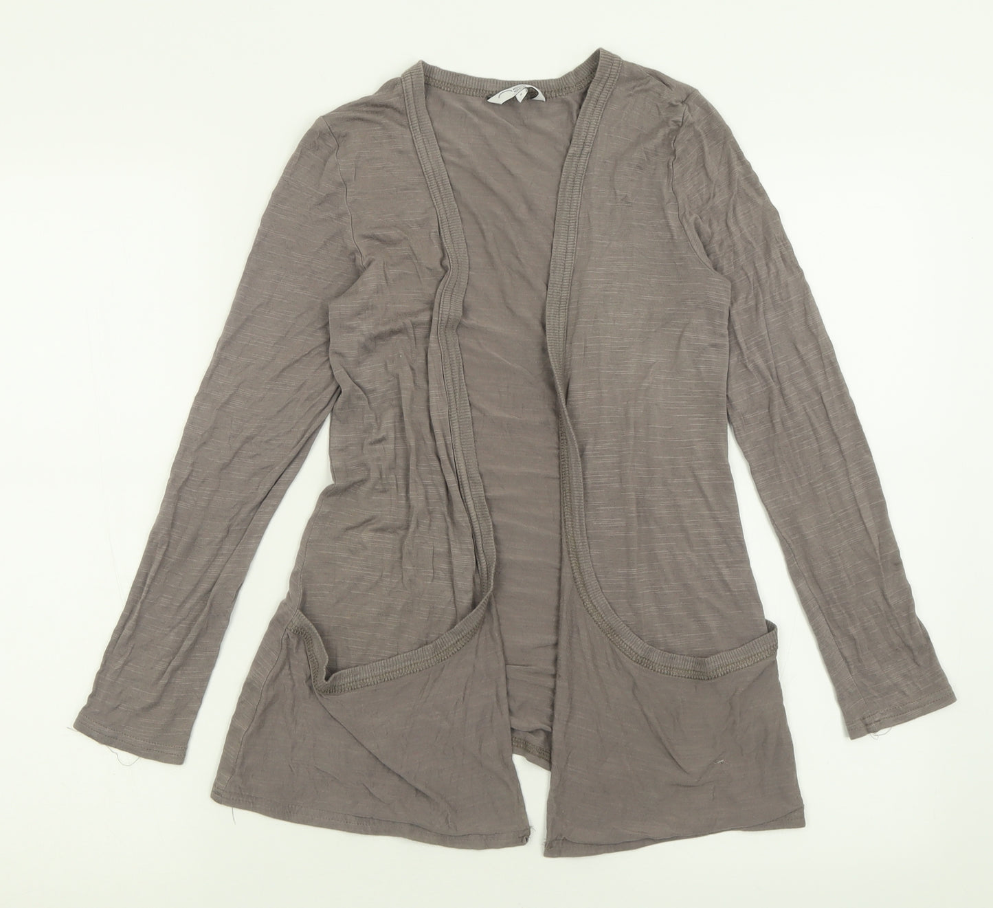 New Look Womens Grey V-Neck  Viscose Cardigan Jumper Size 8