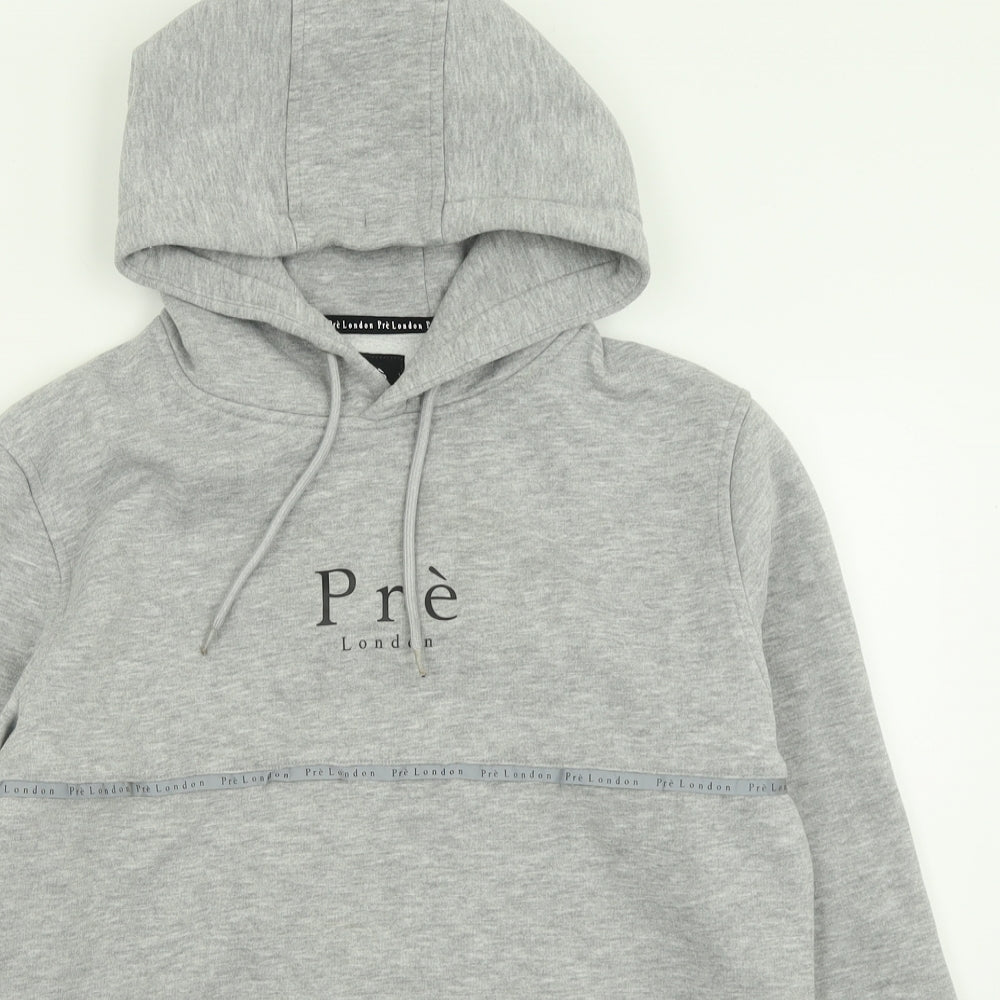Pre London  Mens Grey  Cotton Pullover Hoodie Size XS