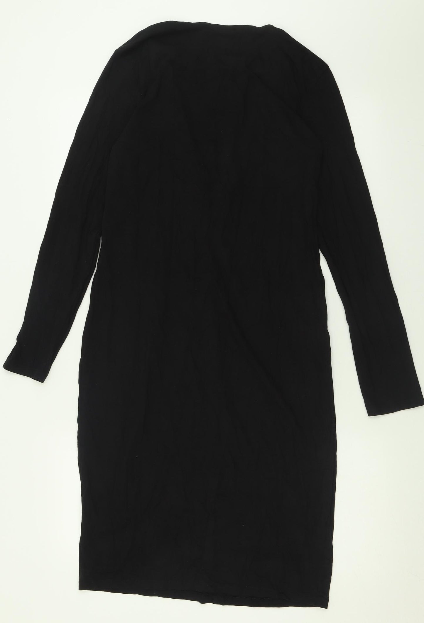 H&M Womens Black  Viscose A-Line  Size L  Crew Neck Pullover