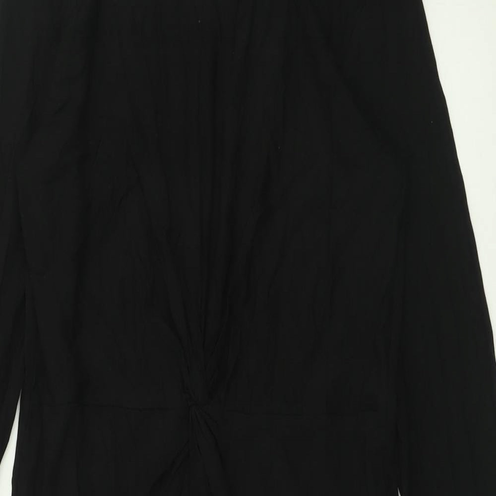 H&M Womens Black  Viscose A-Line  Size L  Crew Neck Pullover