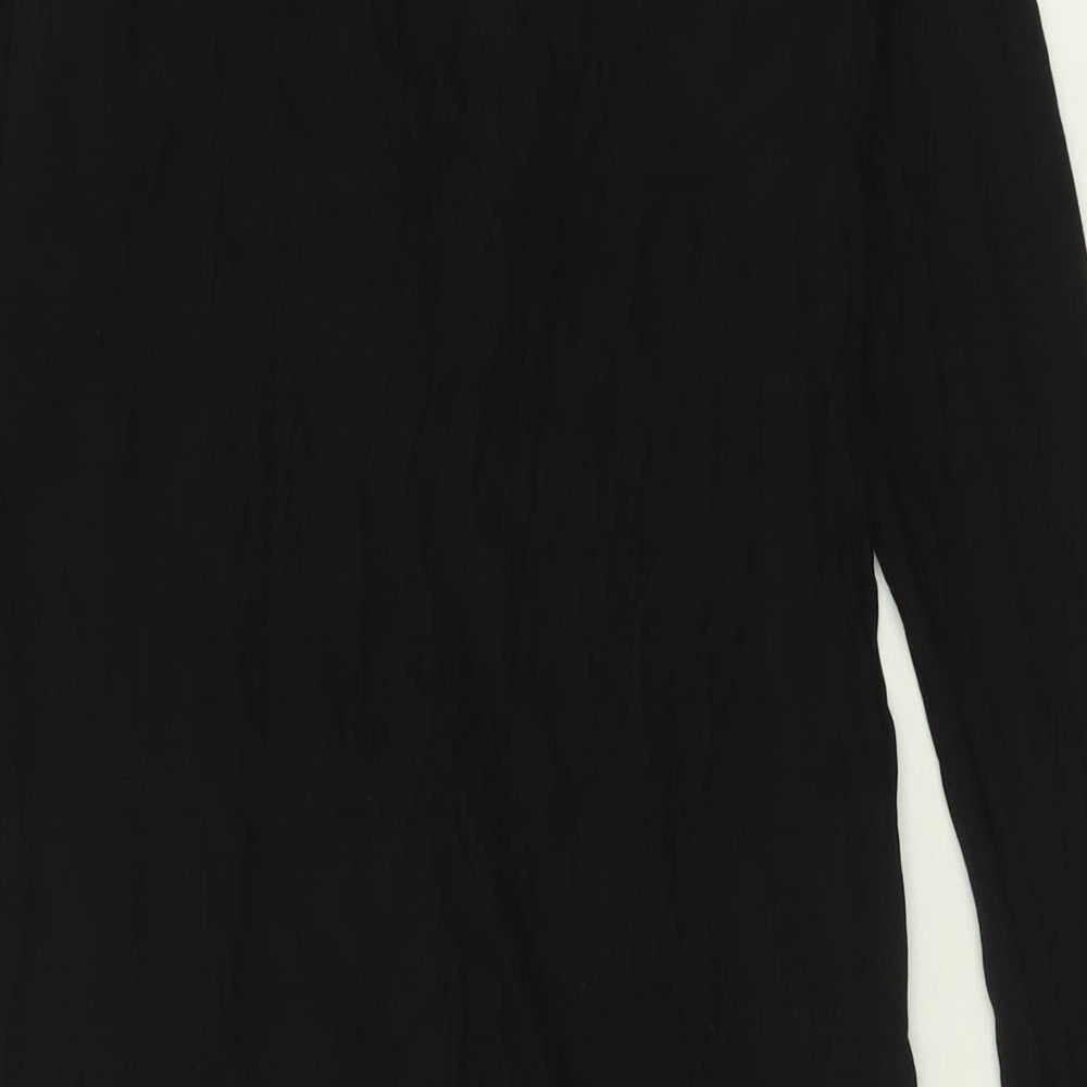 H&M Womens Black  Viscose A-Line  Size L  Crew Neck Pullover