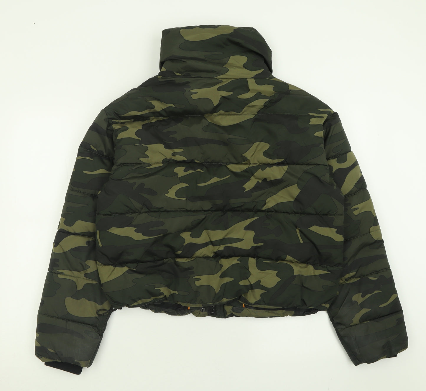 Primark Womens Green Camouflage  Puffer Jacket Jacket Size S  Zip