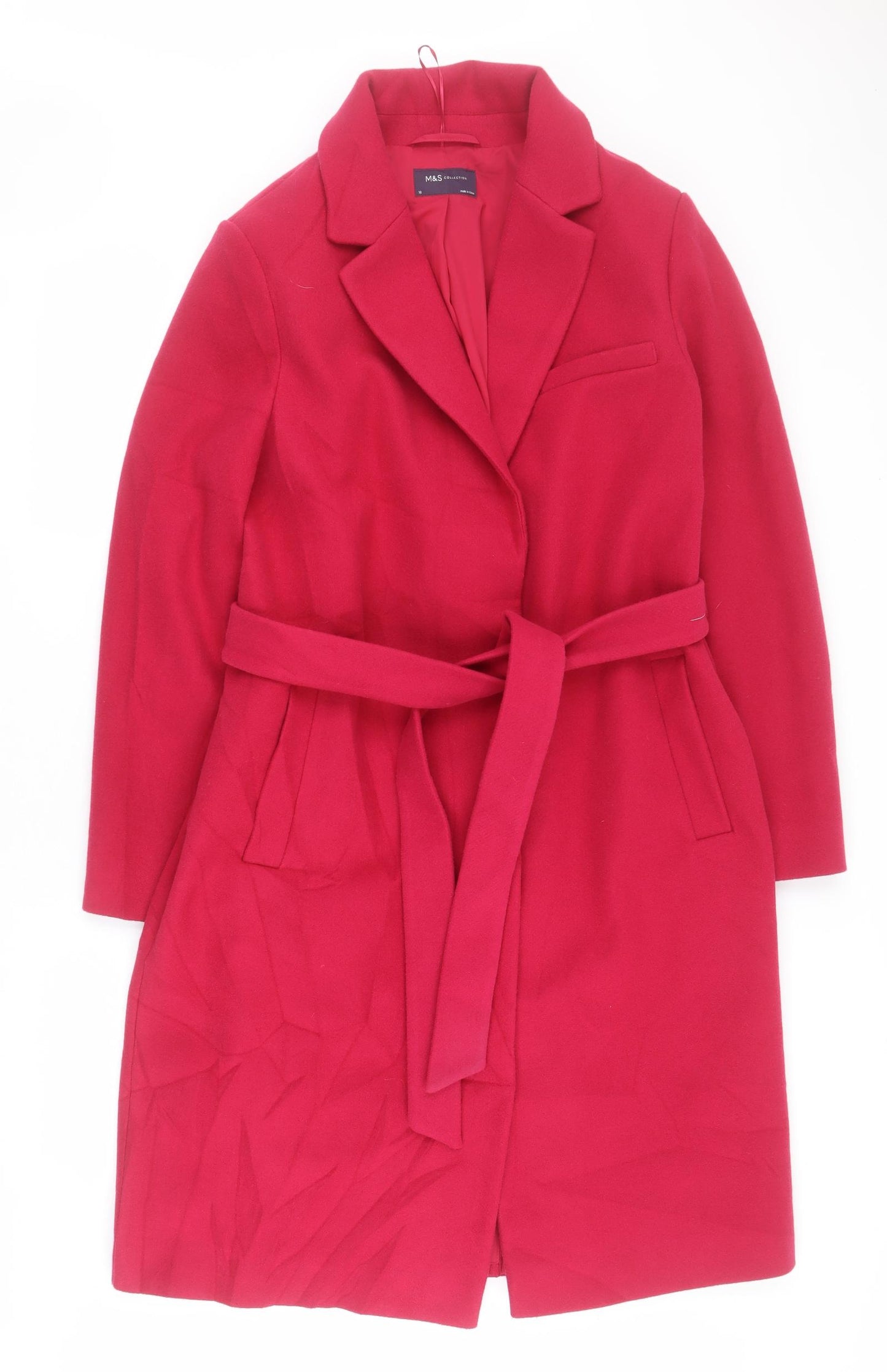 Marks and Spencer Womens Pink   Overcoat Coat Size 18  Button
