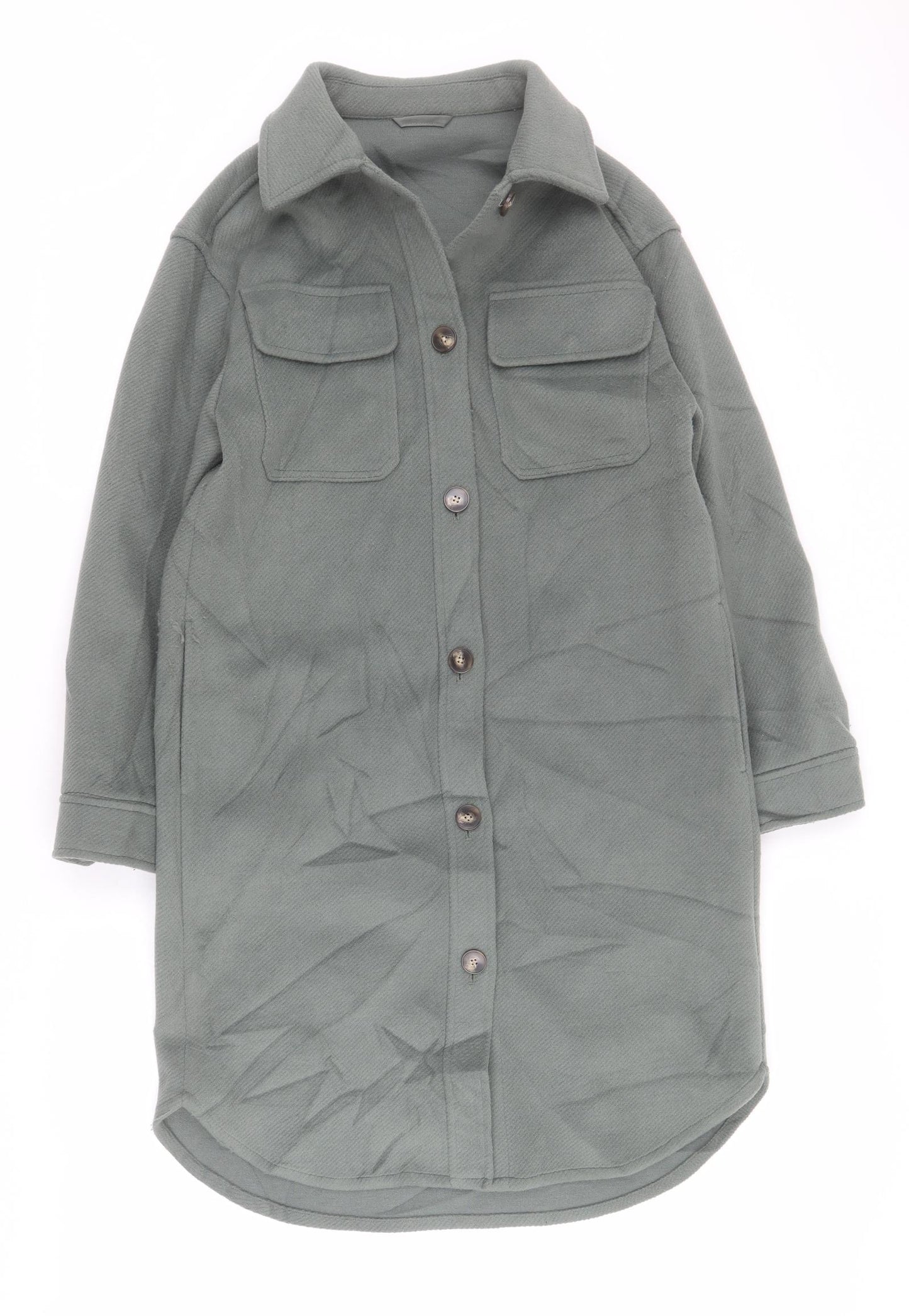 Marks and Spencer Womens Green   Overcoat Coat Size S  Button