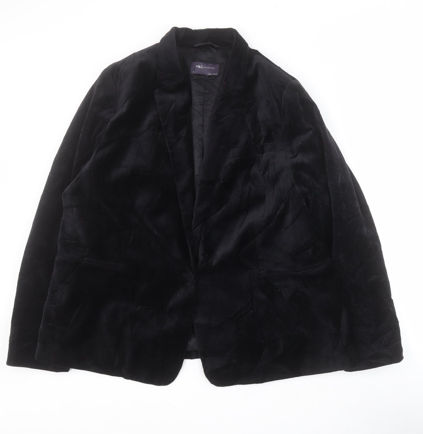 Marks and Spencer Womens Black   Jacket Blazer Size 18  Button