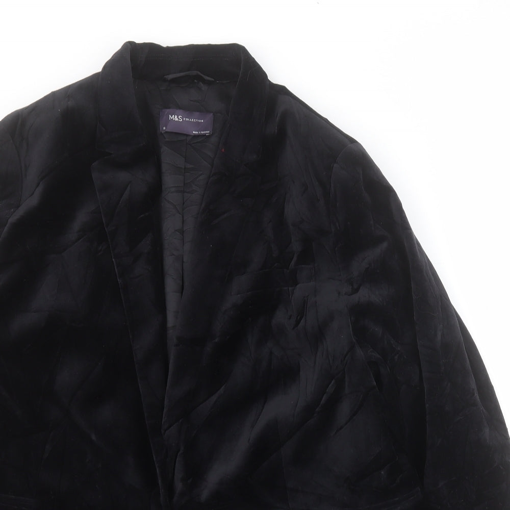 Marks and Spencer Womens Black   Jacket Blazer Size 18  Button
