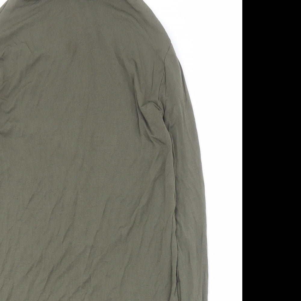 Mexx Womens Green  Viscose Basic T-Shirt Size L Roll Neck