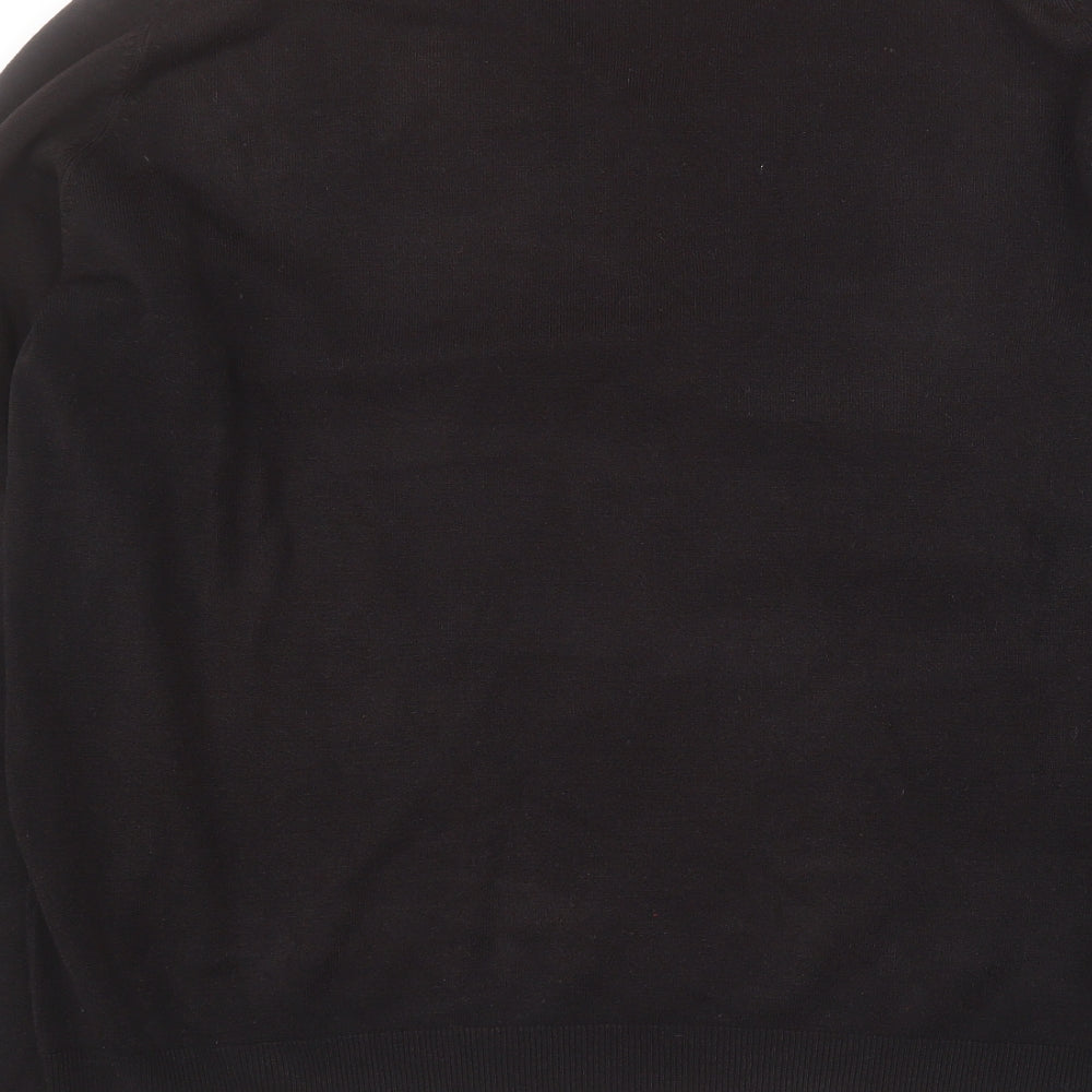 Marks and Spencer Mens Black V-Neck  Acrylic Pullover Jumper Size XL