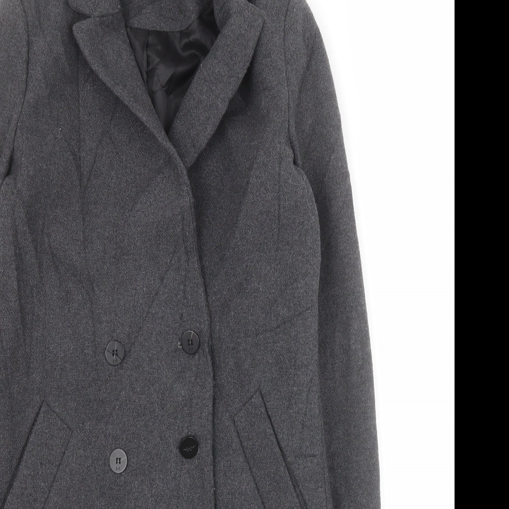 TRF Mens Grey   Overcoat Coat Size XS  Button