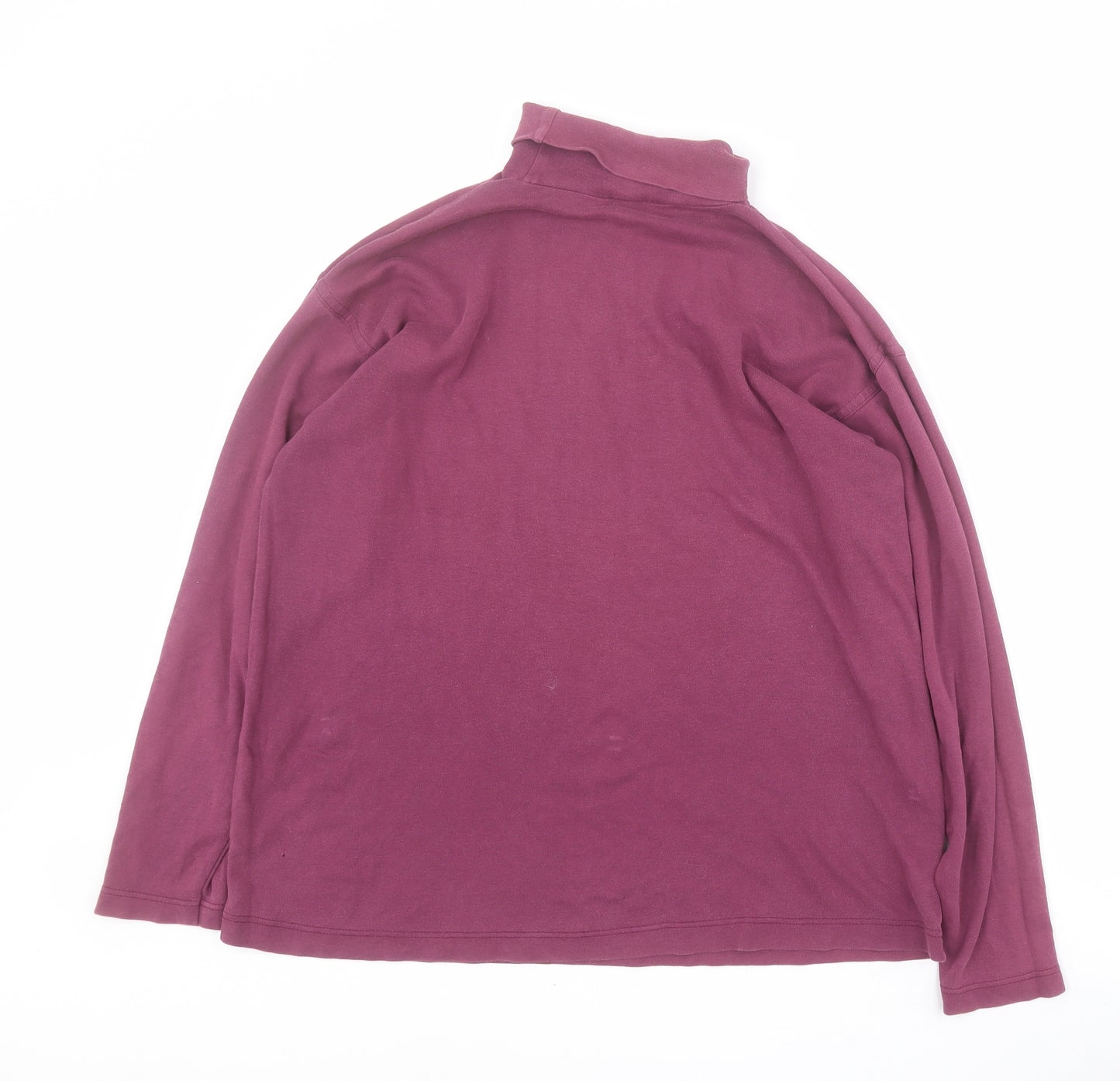 Cotton Clun Womens Purple  100% Cotton Basic T-Shirt Size M Roll Neck