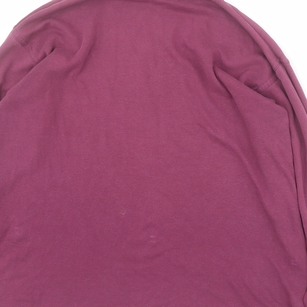Cotton Clun Womens Purple  100% Cotton Basic T-Shirt Size M Roll Neck
